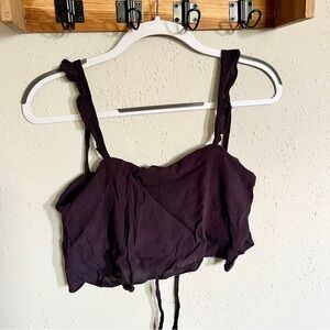 Mustard Seed Dark Purple Crop Top